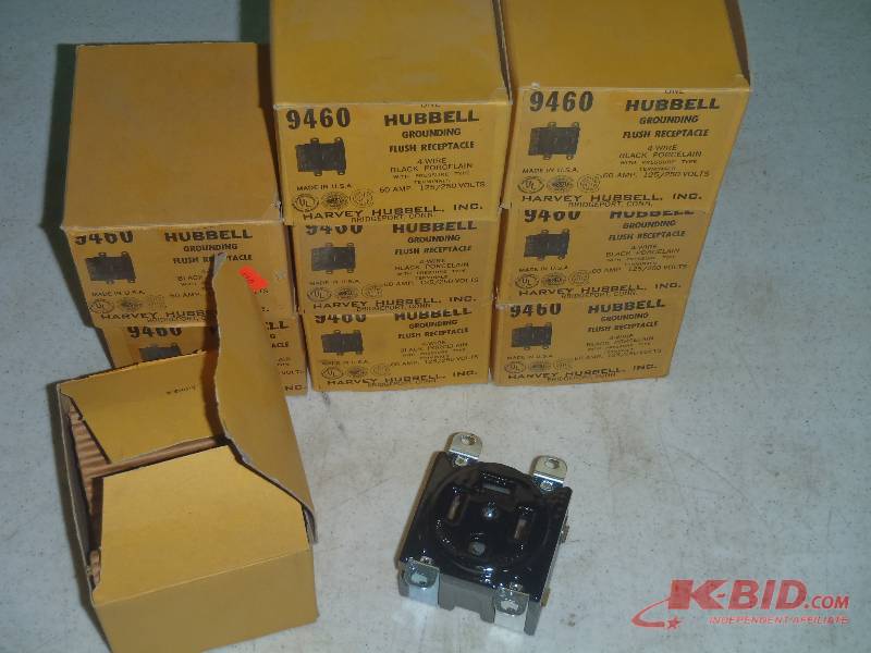 lot 74 image: Nine (9) Hubbell 9460 Receptacles