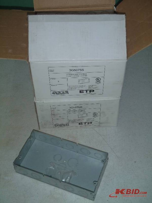 lot 91 image: Two Boxes (5 per box) ETP 3G5075S 3-Gang Switch Boxes