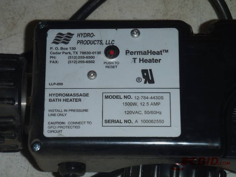 Hydro-Products 12-784-4430S Hydromassage Bath Heater | Huge Inventory  Reduction - HVAC, Electrical, Plumbing, Industrial | K-BID