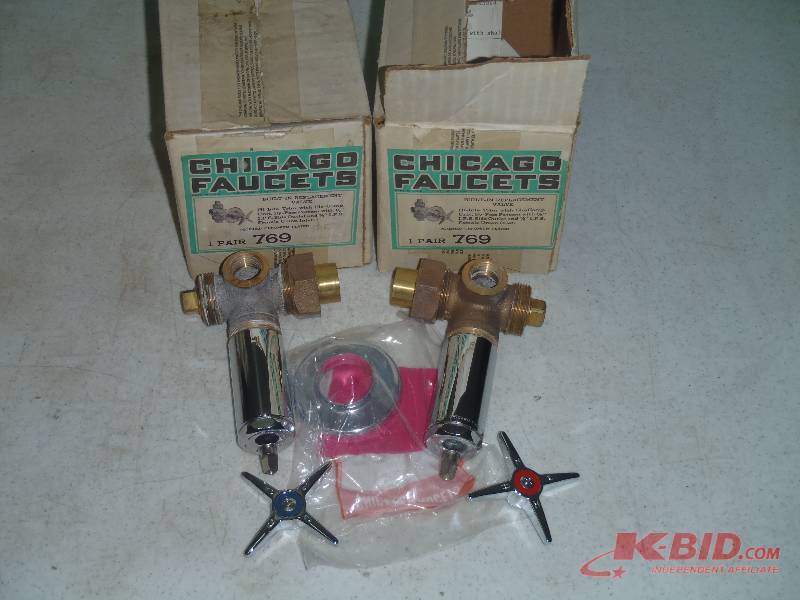 lot 176 image: Two (2) Chicago Faucets 769 Concealed Straight Valves