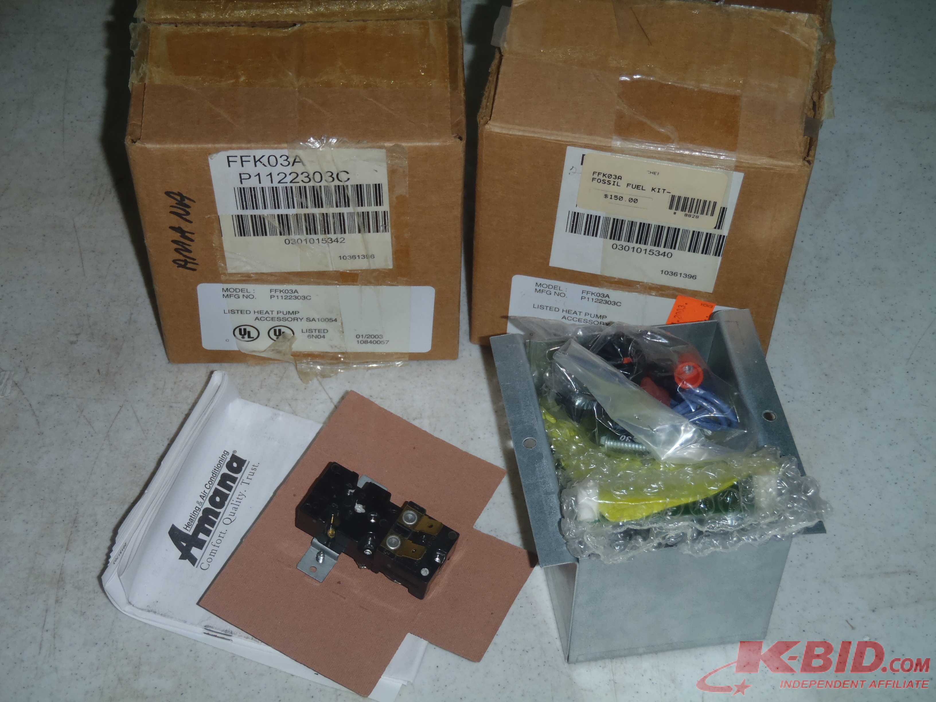 lot 214 image: Two (2) Amana FFK03A Fossil Fuel Kit