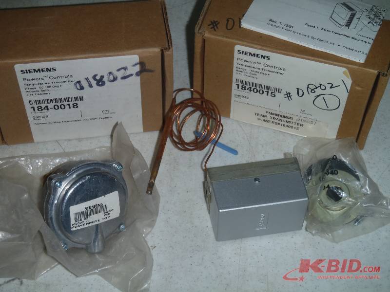 lot 216 image: Siemens 18400151840018 Temp Transmitters and 656831 Valve