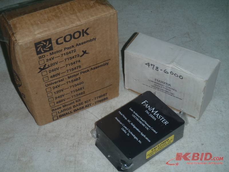lot 409 image: Cook 715473 120V Bd Motor Pack Assembly & FanMaster FM2000A Control