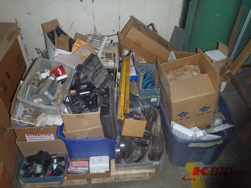 lot 412 image: Pallet and Container of Misc. HVAC, Electrical, Industrial, Etc.