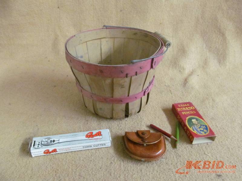 Basket and Leather Pouch