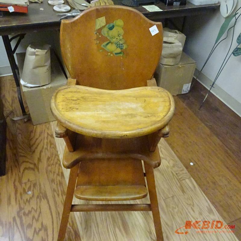lot 343 image: Wooden High Chair