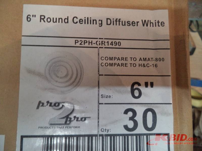 lot 39 image: 6 round ceiling diffusers.