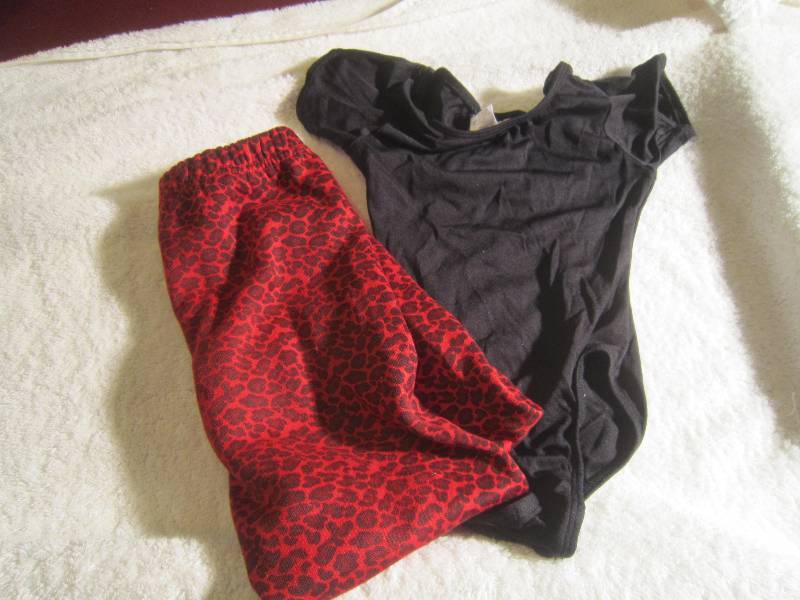 Black Leotard Size 4-5 & Red and Black Pants Size 4T