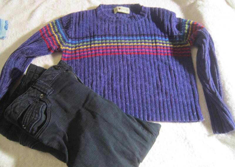 The Limited Purple Sweater - Size 8 and Blue Jean - Size 7