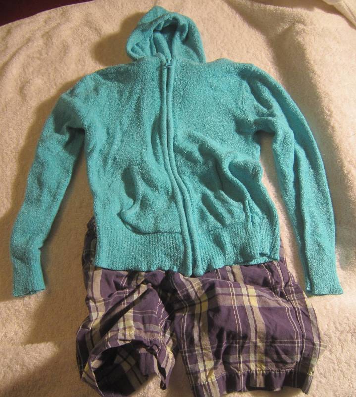 Plaid Shorts Size 7 - 8 and Maggie Zoe Blue Jacket - Size 7 - 8