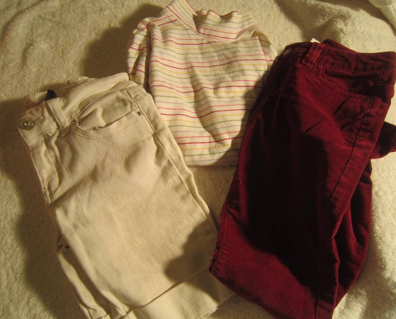Limited Too Red Pants, OskKosh Shirt and Arizona White Shorts