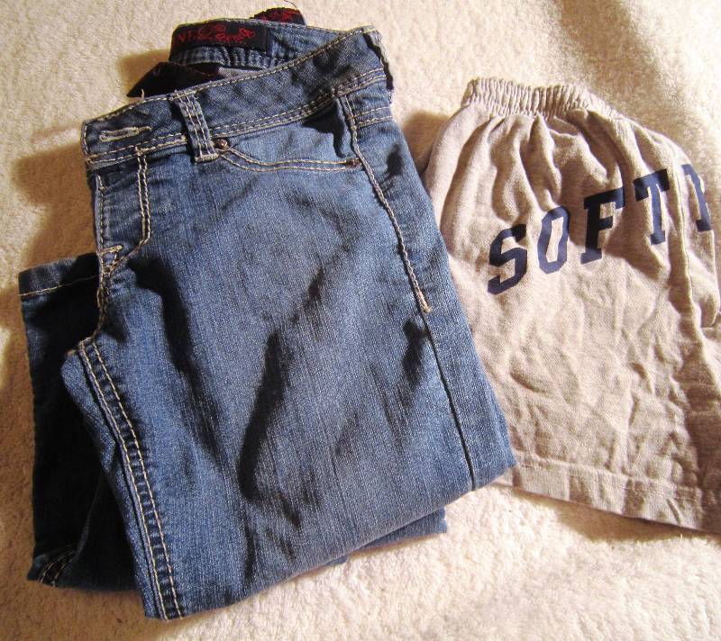 Stone Love Blue Jeans - Size M (8-10) and Softball Grey Shorts - Teen M