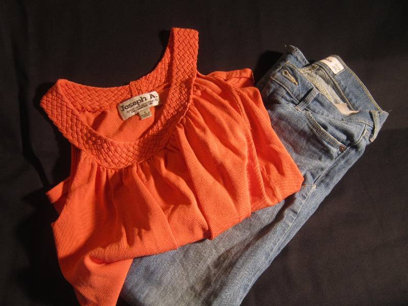 Teen - Abercrombie Jeans - Size 14 Slim & Joseph A Orange Top - Size Sm