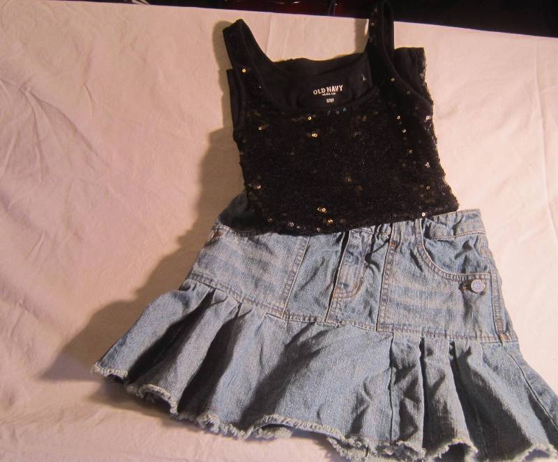 Teen - Limited Two Jean Skirt - Size 14 & Old Navy Sequins Tank Top