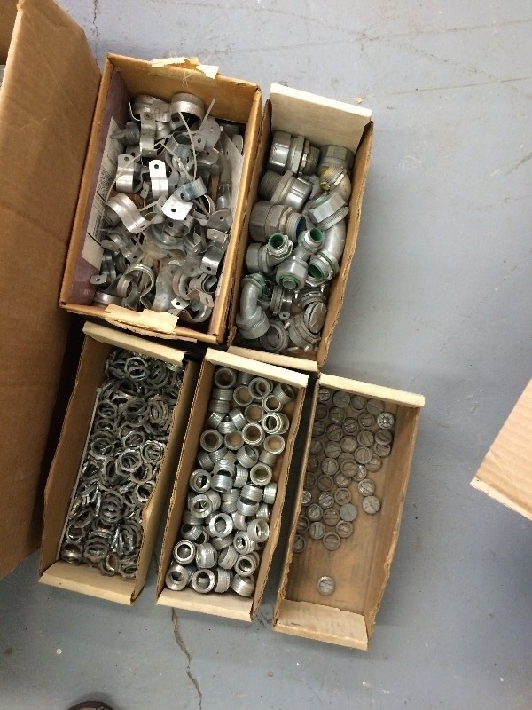 lot 37 image: Large lot of misc electrical components, breakers and switches - Buy it all at your price
