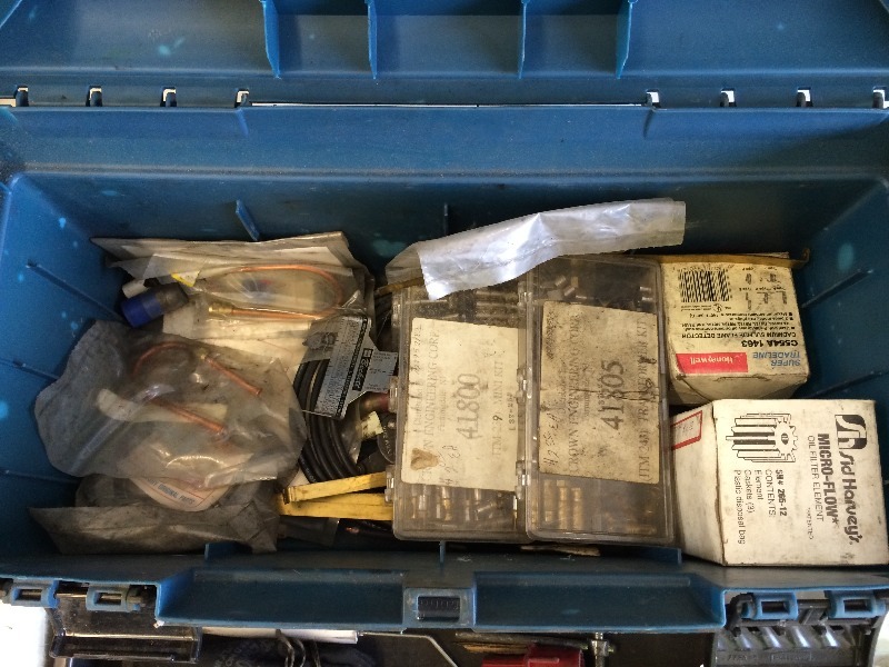 lot 50 image: Tool Box full of oil burner parts - buy it all at your price
