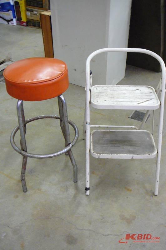 lot 155 image: Bar Stool and step Stool