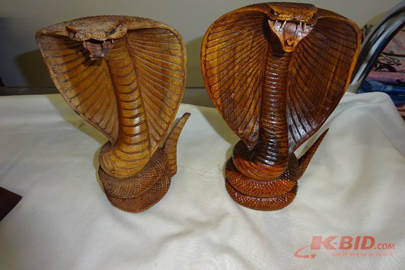 2 Wooden Boa Constrictors