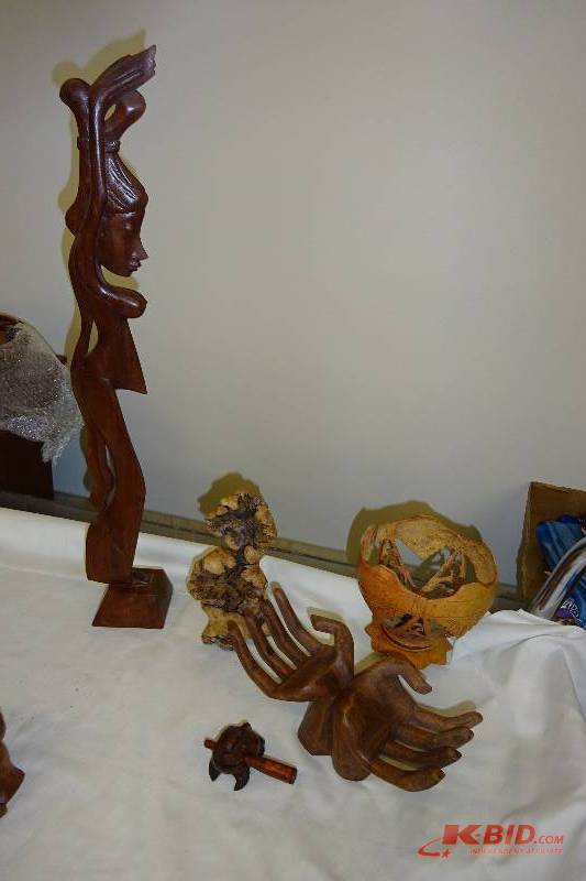 Lot of wooden statues