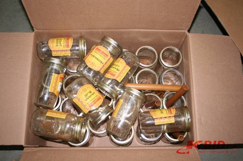 Large lot of glass jars