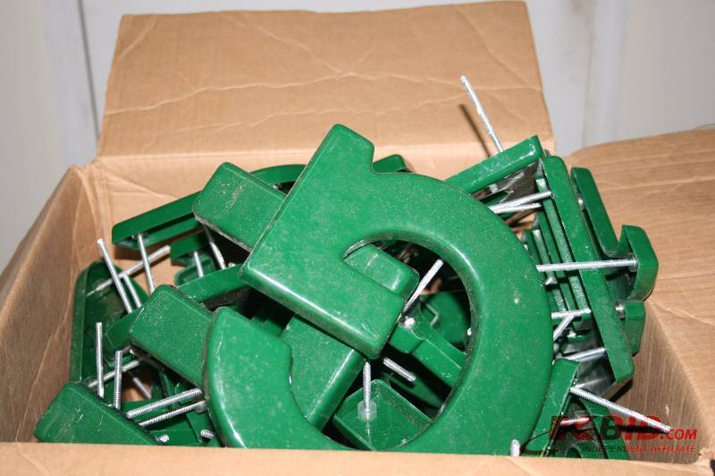 Box of Green Plastic letters