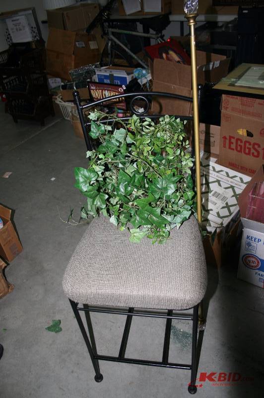 Mixed Lot- Curtain Rod, Bistro chair, garland