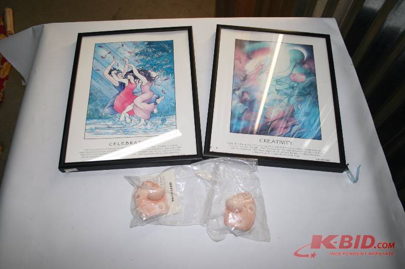 Framed illustrations and offerings