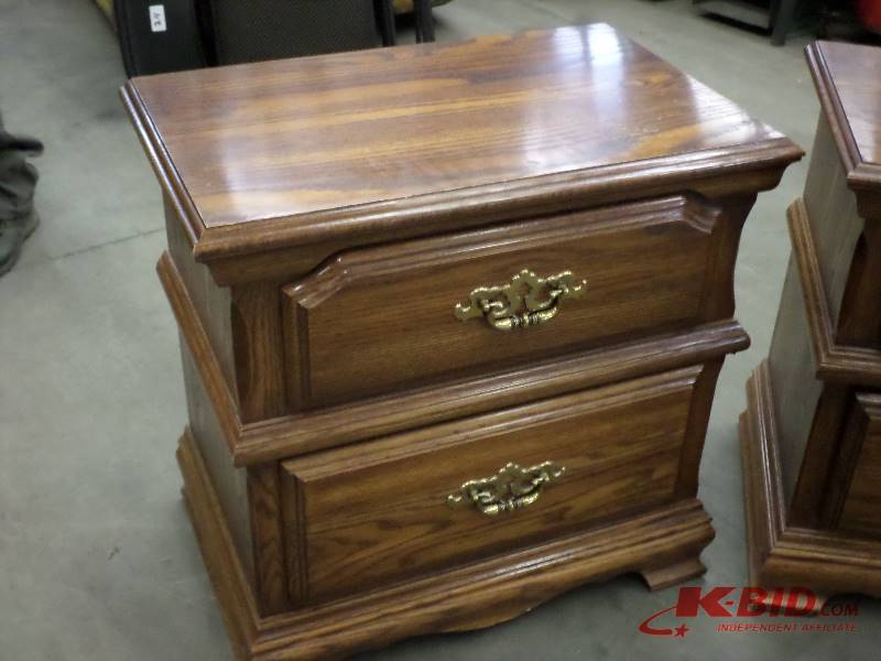 (2) Matching Oak Night Stands, Good...