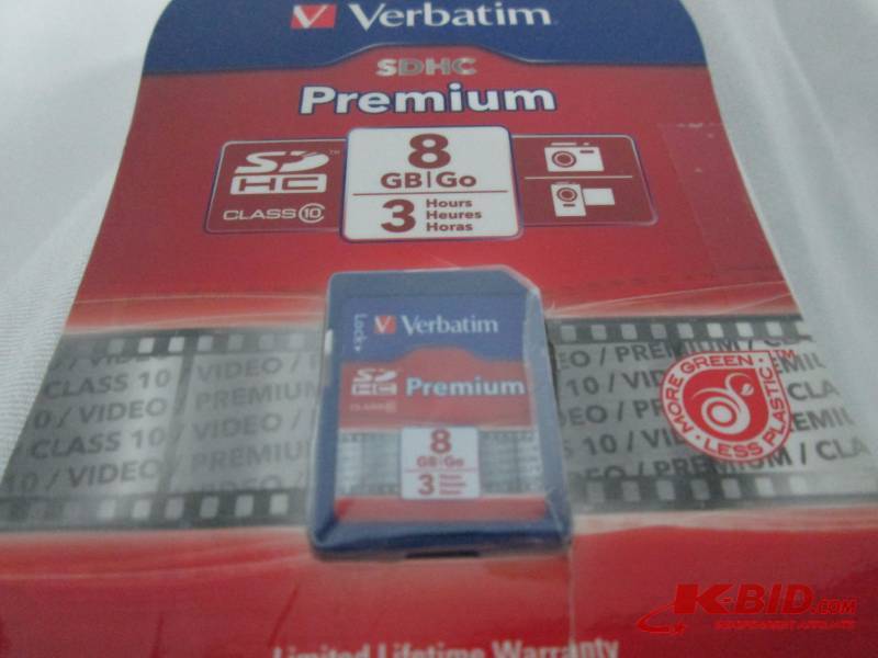 lot 38 image: Verbatim 8GB SD HC Memory Card