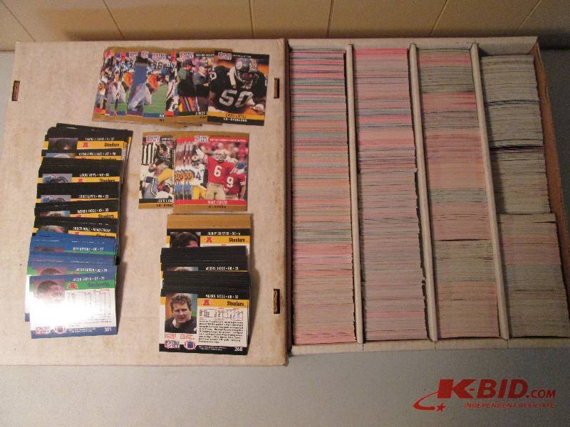lot 65 image: Box of 1989 and 1990 Pro Set footba...