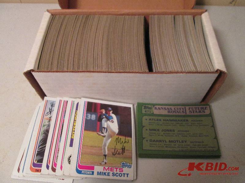 lot 27 image: Box of 1982 Topps baseball cards...