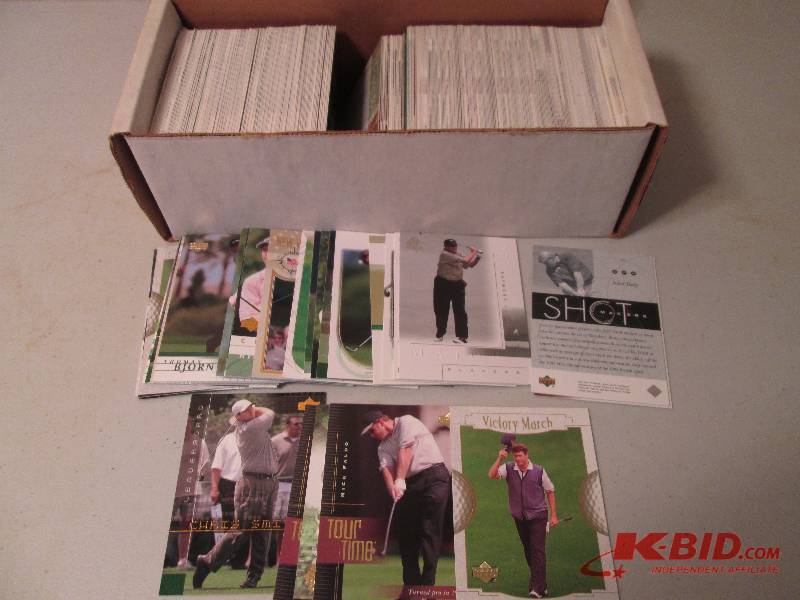 lot 110 image: Box of Upper Deck golf cards...