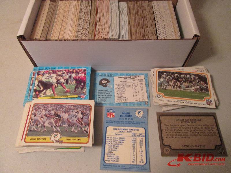 lot 143 image: Box of 1977 - 1987 Fleer football c...