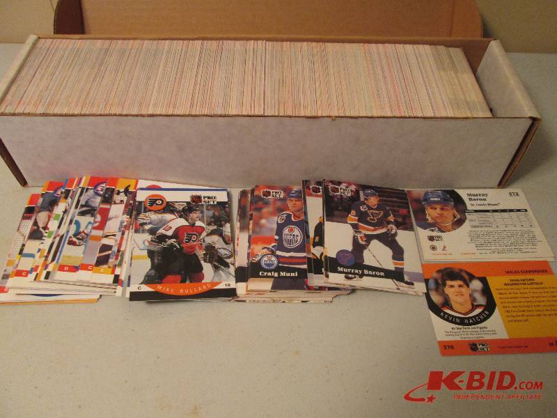 lot 142 image: Box of 1990 - 1991 Pro Set hockey c...