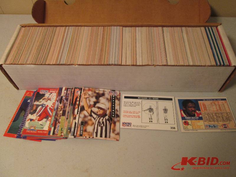 lot 145 image: Box of 1989 - 1991 Proset football ...