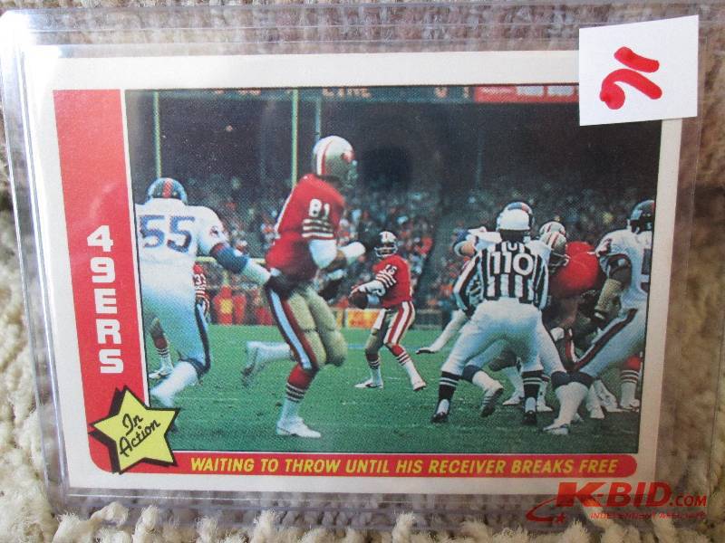 lot 16 image: 1985 Fleer 49ers Joe Montana sports...