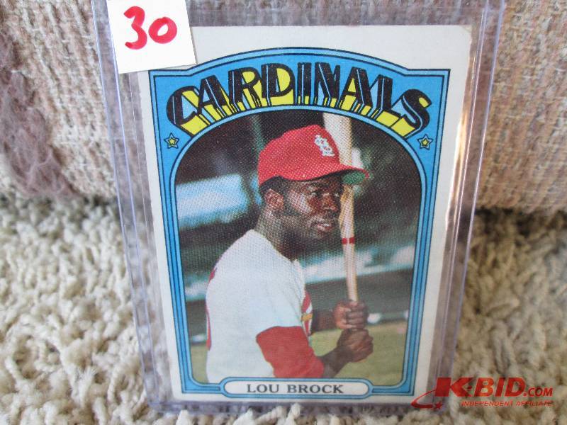 lot 30 image: 1972 Topps Lou Brock card...