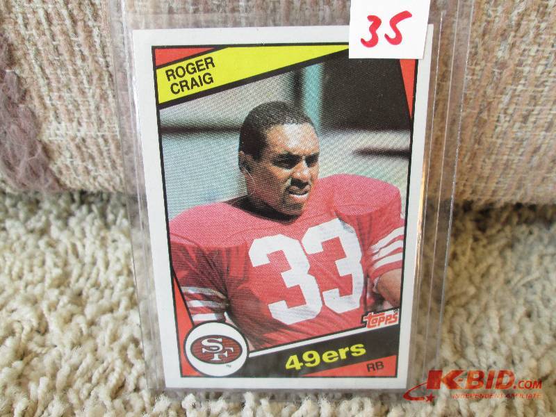 lot 35 image: 1984 Topps Roger Craig rookie card...