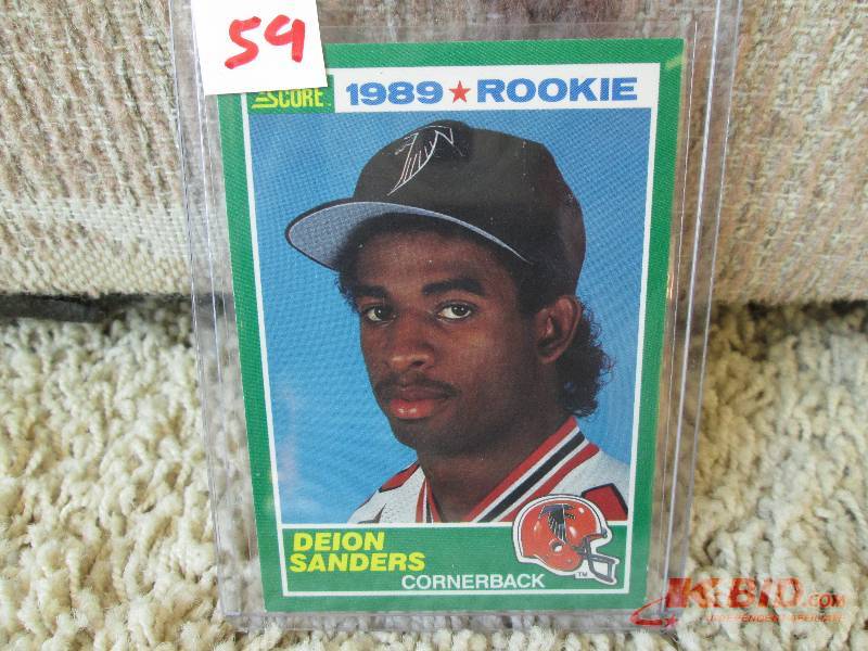 lot 59 image: 1989 Score Deion Sanders rookie car...
