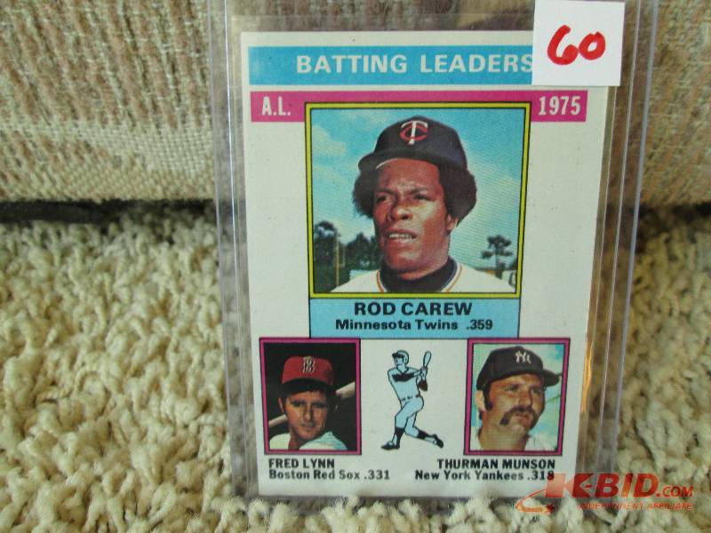 lot 60 image: 1976 Topps batting leaders Rod Care...