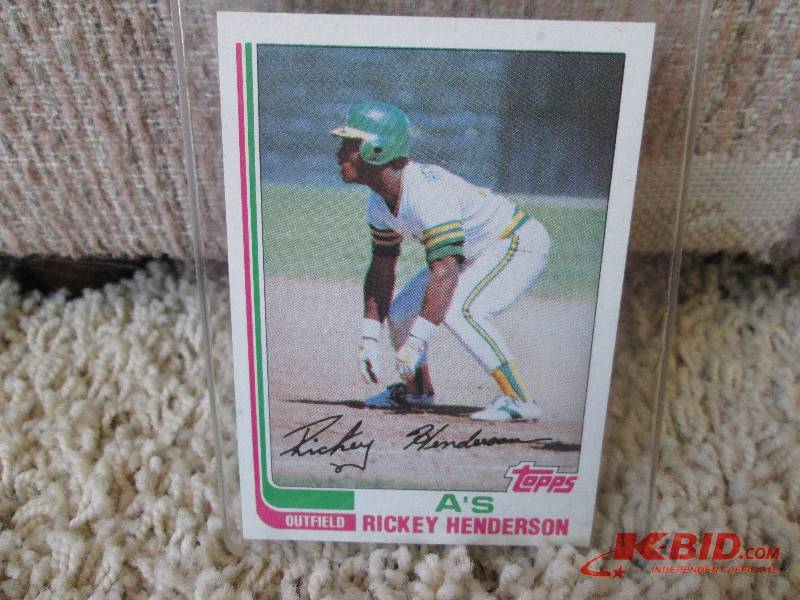 lot 83 image: 1982  Topps Rickey Henderson card...
