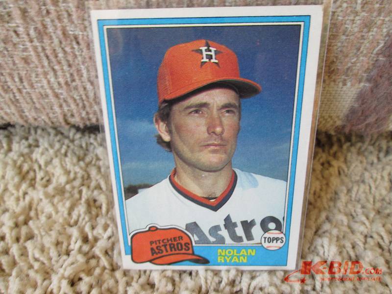 lot 102 image: 1981 Topps Nolan Ryan card...