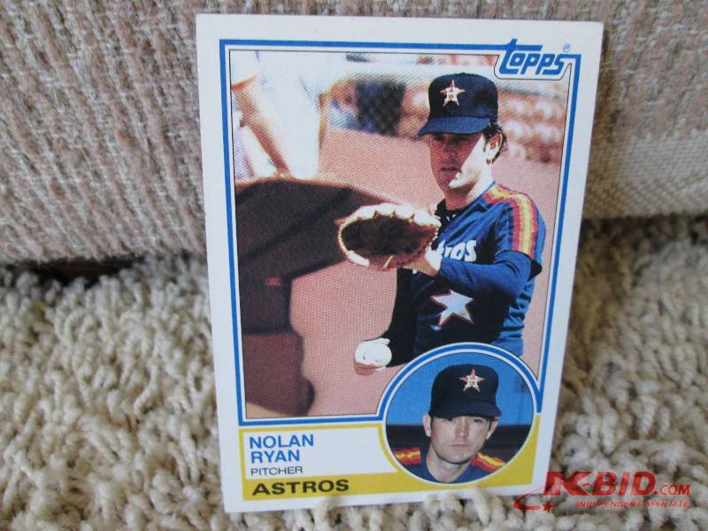 lot 103 image: 1983 Topps Nolan Ryan card...