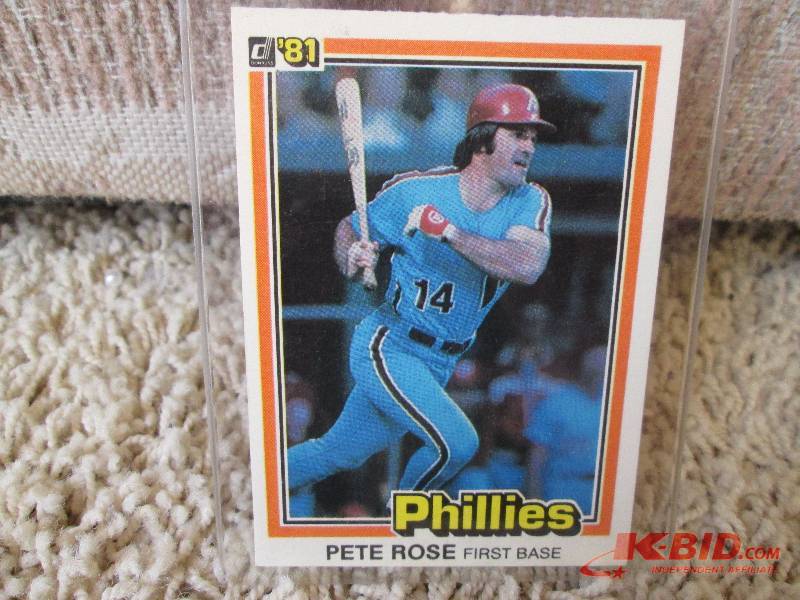 lot 123 image: 1981 Donruss Pete Rose card...