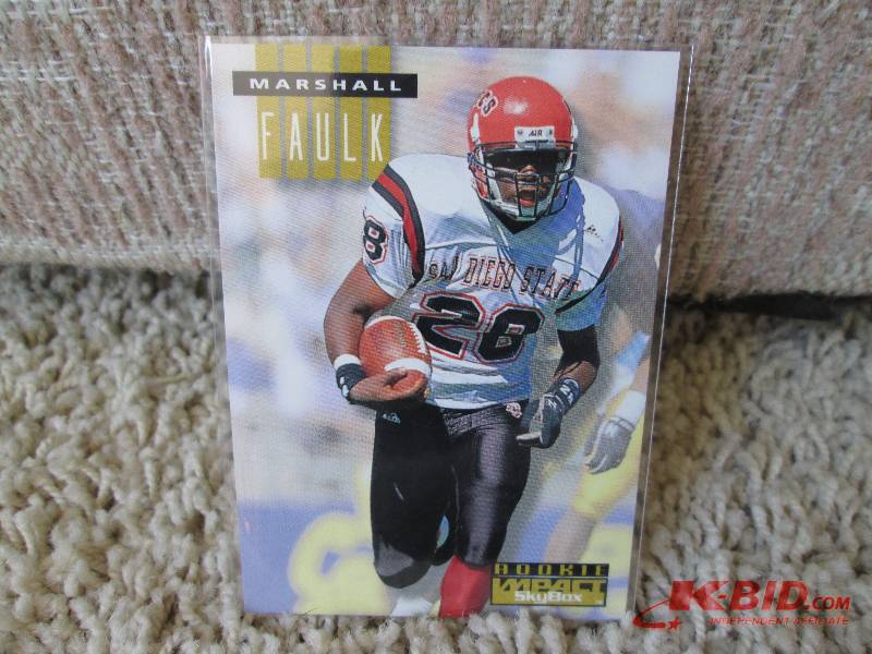 lot 133 image: 1994 SkyBox Marshall Faulk rookie c...