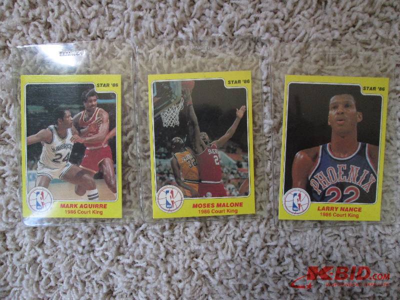 lot 154 image: 3 1986 Star Basketball cards...