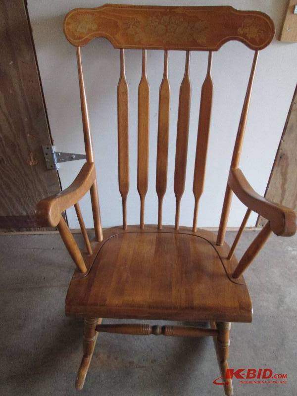 lot 15 image: Vintage solid wood rocking chair...