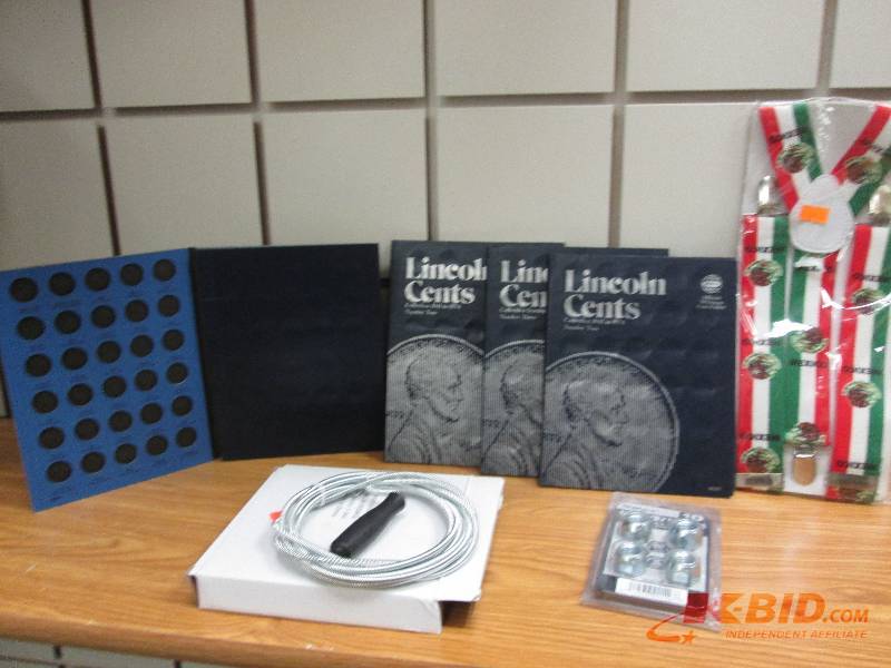 lot 218 image: Lincoln cents penny books, drain sn...