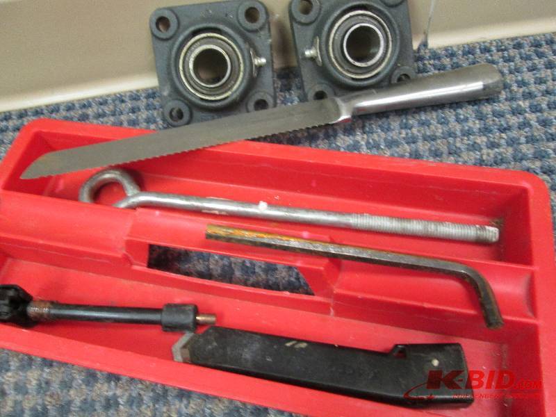 lot 244 image: misc. tools, knife and tool tray, u...