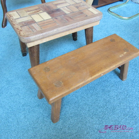 Pair Wooden Stools